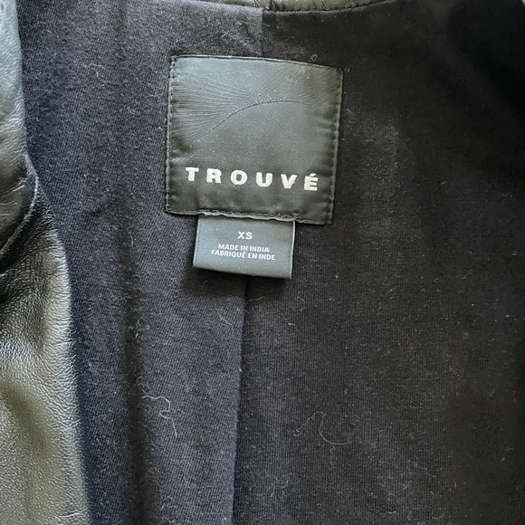 Nordstrom Trouve Genuine Leather Moto Jacket - Picture 6 of 7